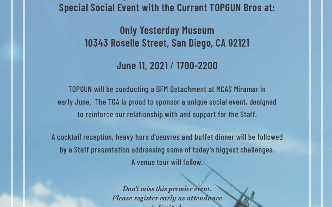 TOPGUN BFM Detachment Social Event – June 11, 2021 – Registration